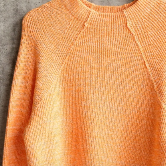 Free People Mock Neck Pullover Sweater Orange Zest Size XS - Picture 2 of 12